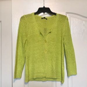 Cable and Gauge Lime Green Knit Cardigan